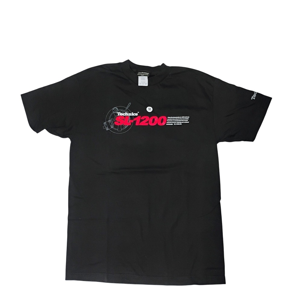 Technics Men's Black T-Shirt Size M Short Sleeve Vintage 1990's SL1200 Turntable